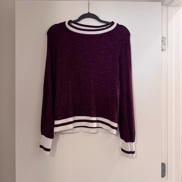 Porter Brushed Varsity Stripe Knit Top GUC - Picture 2 of 2